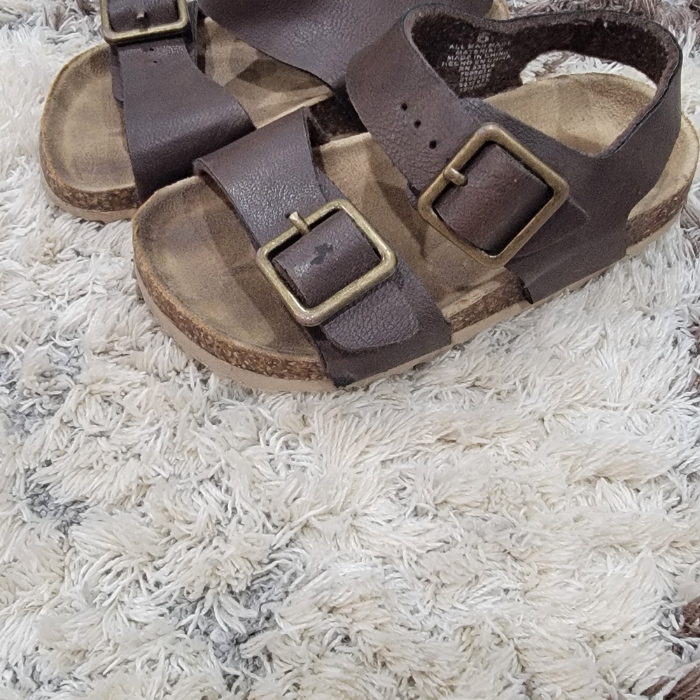 Brown Sandals with Buckle Detail